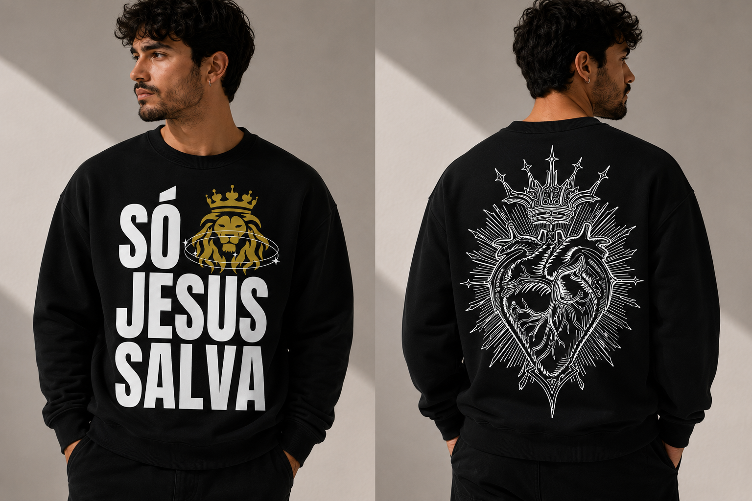 Classic Unisex Crewneck Sweatshirt, coleção frases gospel
