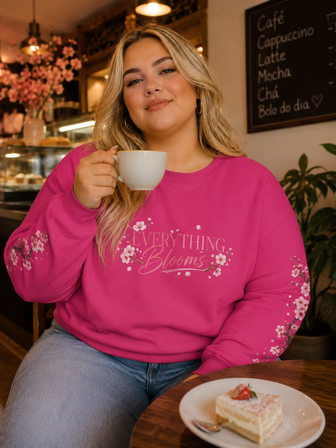 Sweatshirt Woman, coleção floral, flor de cerejeira