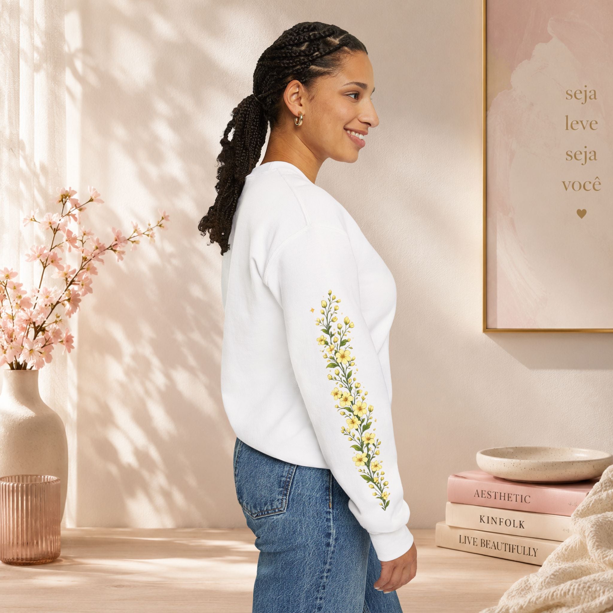 Sweatshirt Woman, coleção floral, manga floral