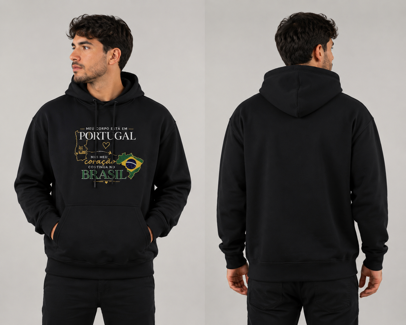 Classic Unisex Pullover Hoodie, coleção Brasileiros em Portugal