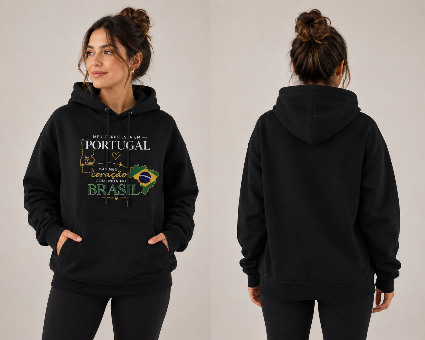 Classic Unisex Pullover Hoodie, coleção Brasileiros em Portugal