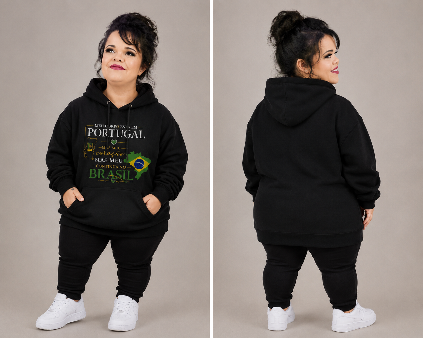 Classic Unisex Pullover Hoodie, coleção Brasileiros em Portugal
