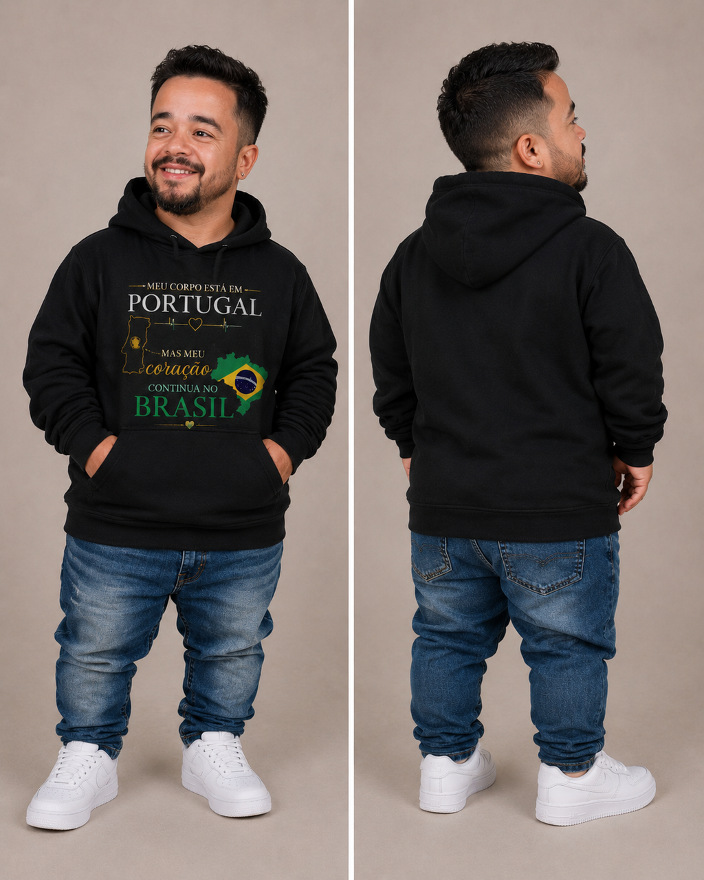 Classic Unisex Pullover Hoodie, coleção Brasileiros em Portugal