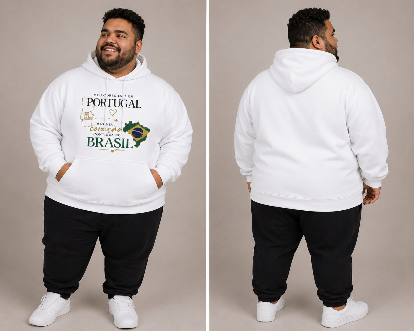 Classic Unisex Pullover Hoodie, coleção Brasileiros em Portugal