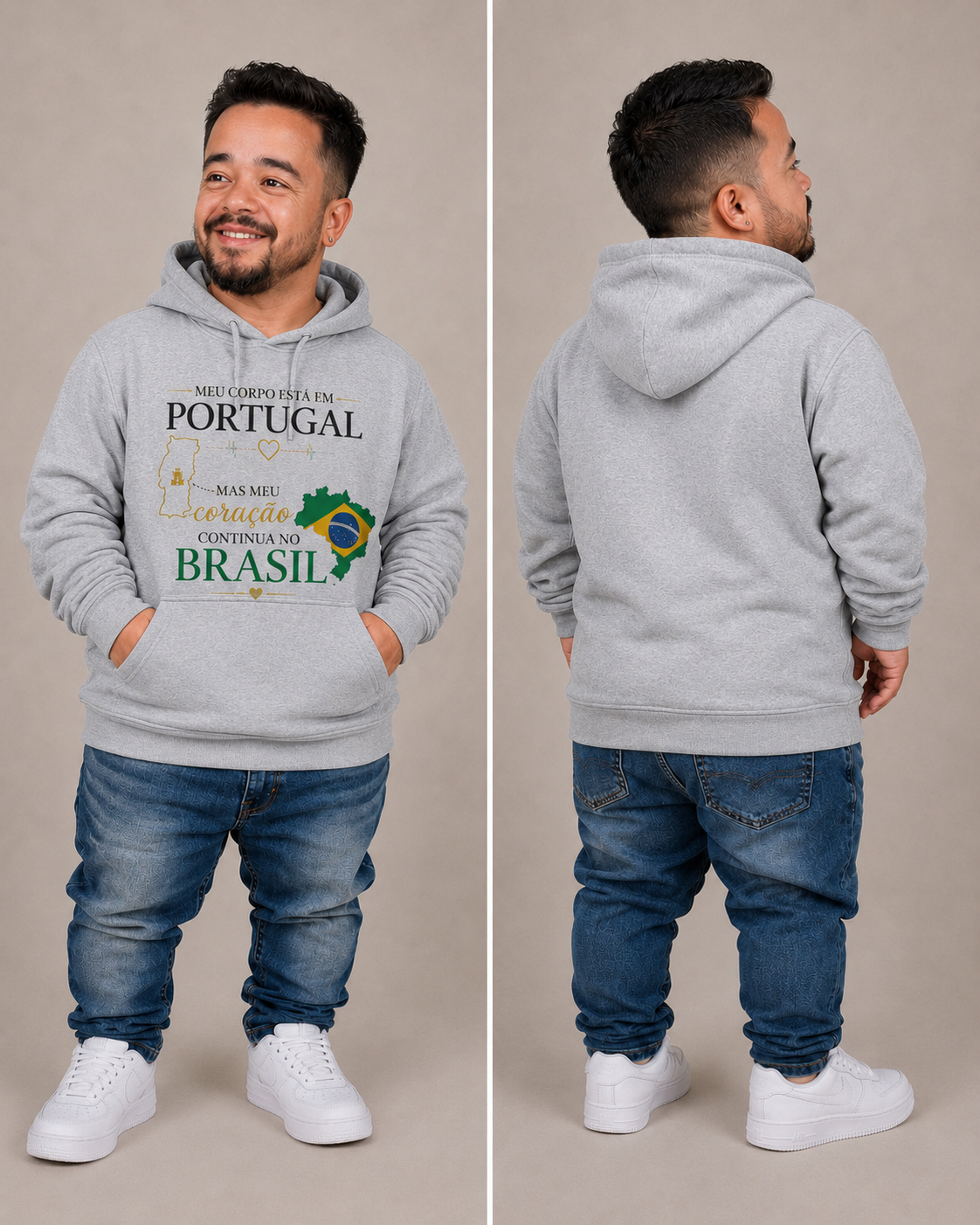 Classic Unisex Pullover Hoodie, coleção Brasileiros em Portugal