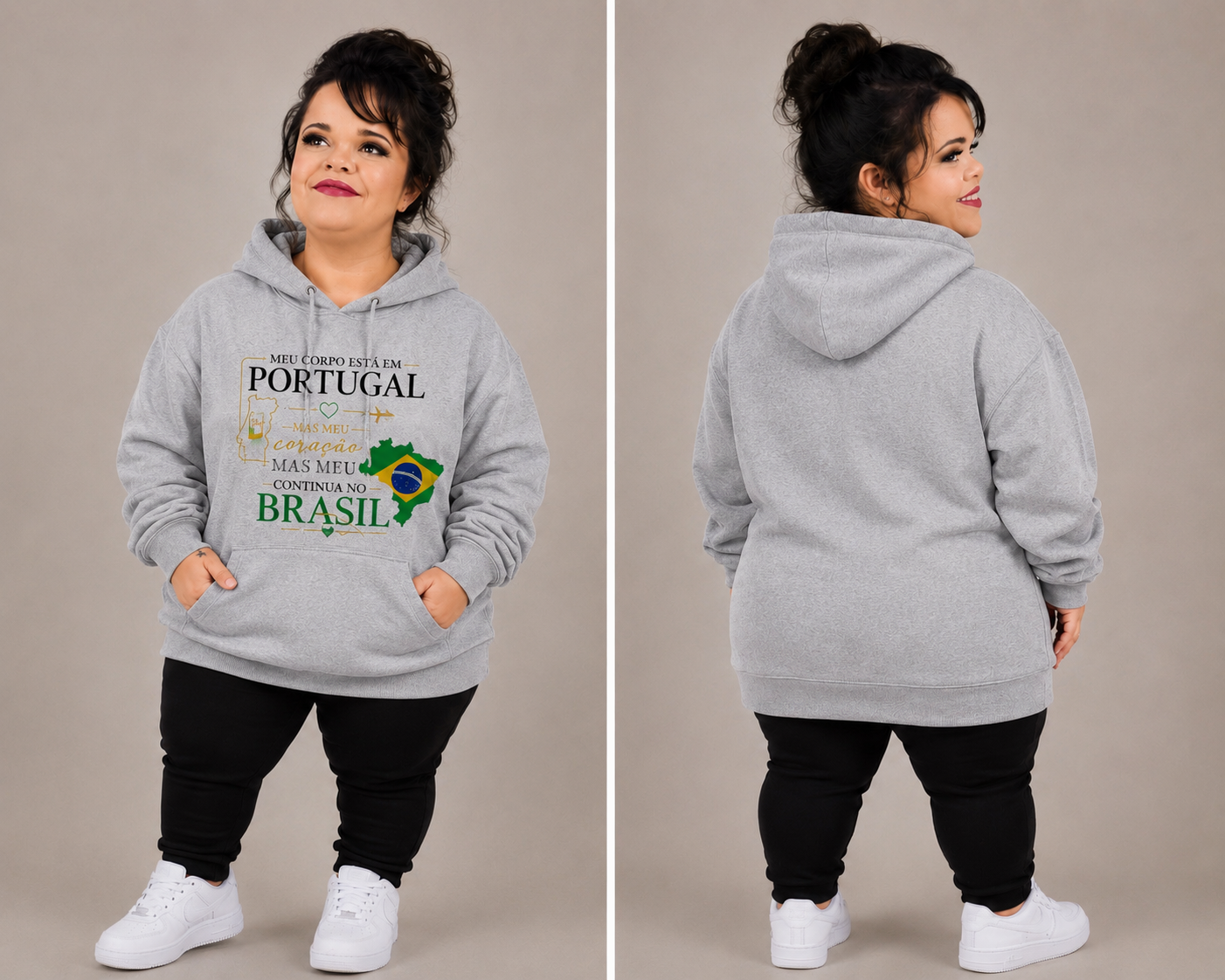 Classic Unisex Pullover Hoodie, coleção Brasileiros em Portugal