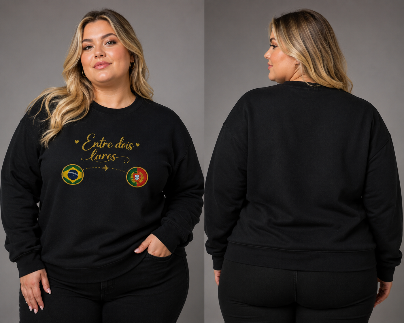 Classic Unisex Crewneck Sweatshirt, coleção Brasileiros em Portugal
