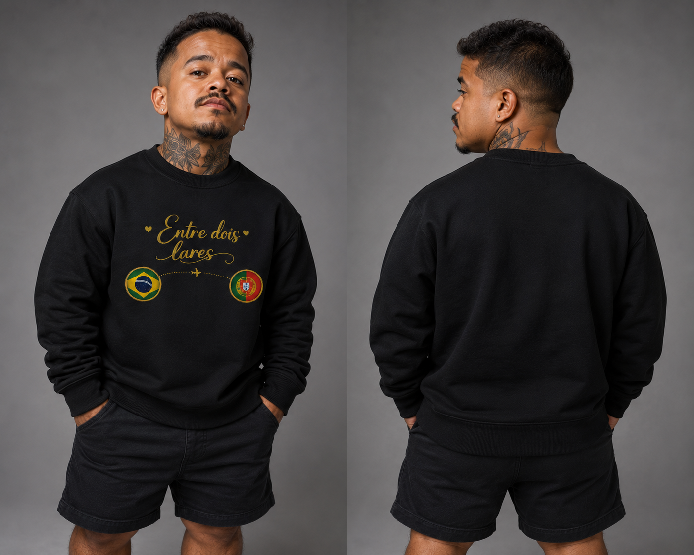 Classic Unisex Crewneck Sweatshirt, coleção Brasileiros em Portugal
